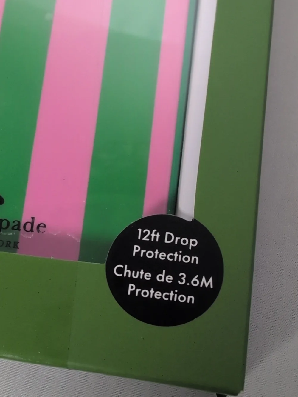 Kate Spade Pink & Green Striped iPhone 17 Pro Max Phone Case